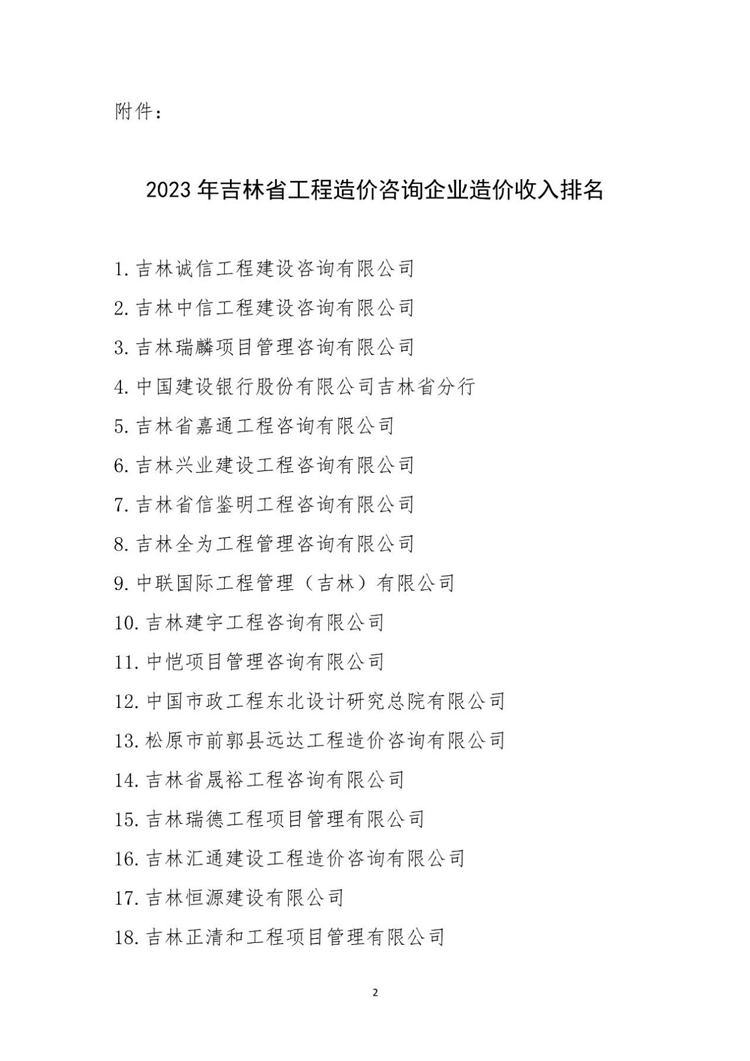 关于2023年吉林省工程造价咨询企业造价收入排名的公告2.jpg